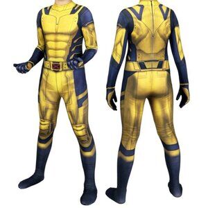 NWOT Kids Wolverine Costume Cosplay Suit Yellow , L